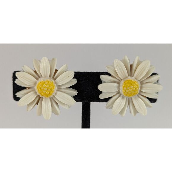 Daisy Clip On Earrings Vintage Sarah Coventry - Picture 2 of 7